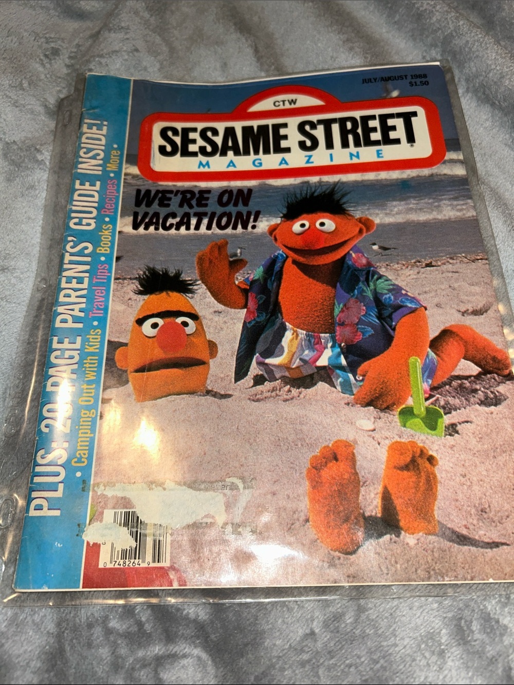 Sesame Street Magazine – July/August 1988 Issue – Bert & Ernie Vacation Cover